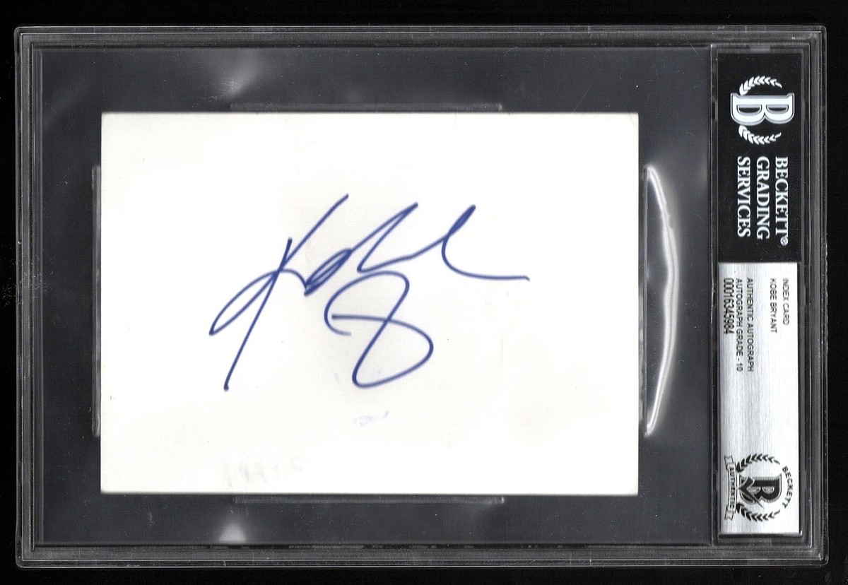 Kobe Bryant # 8 Lakers, Signed & Encapsulated Index Card w