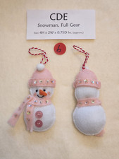Handmade Snowman in Full Gear New, Felt Hanging Ornaments CDE 
