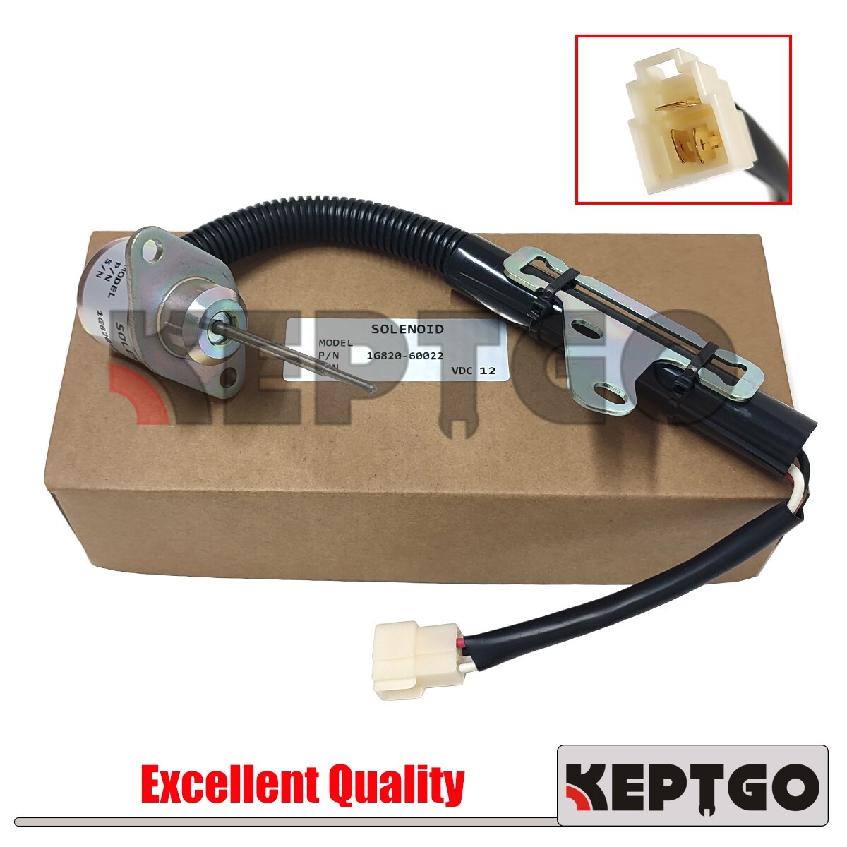 Kubota 1G820-60012 Shutoff Replacement For Kubota D722 D782 D902 Engines &  SCL1000 Loader Solenoid Valve 1G820-60022 12V Shutoff Solenoid Valve 1G820-60012 1G820-60020