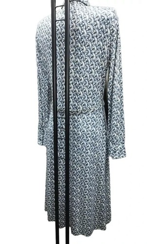 Vestito Donna Vintage Classico Jersey Autunno Inverno Misto Lana Fantasia 70's - Picture 44 of 97