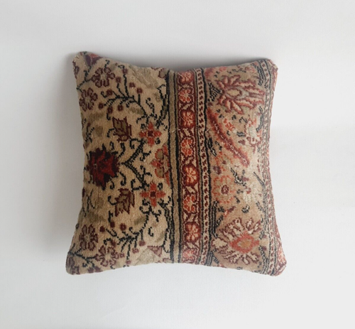 Carpet Pillow Case , Rustic Decor Pillow , Turkish Rug Pillow Cover - Picture 4 of 9