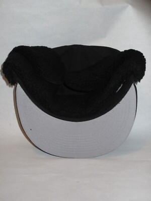 SUPREME x New Era Ear Flap Box Logo Fitted Hat Cap BLACK 7 1/8 NEW