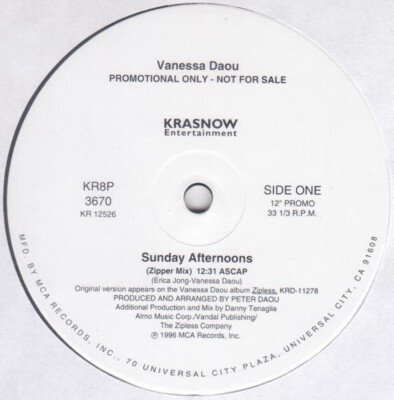 Vanessa Daou - Sunday Afternoons - Krasnow Entertainment - KR8P 3670 - 12'', Prom