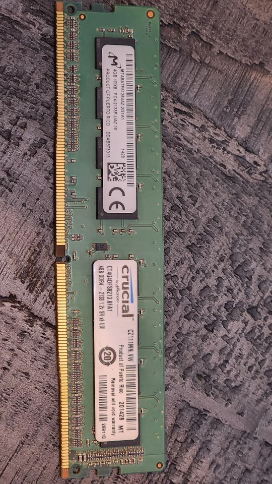 16GB (4GBx4) Crucial 4GB DDR4-2133 UDIMM 1.2V RAM CT4G4DFS821.8FA1 1RX8 - Image 3 of 3