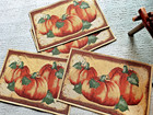 NWOT Set of 4 Tapestry Fall Pumpkin THANKSGIVING  Placemats 13x19 Inches