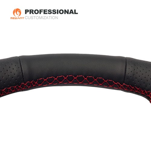 Black Soft Genuine Leather Car Steering Wheel Cover for Toyota Yaris 2012-2018 - Picture 5 of 9