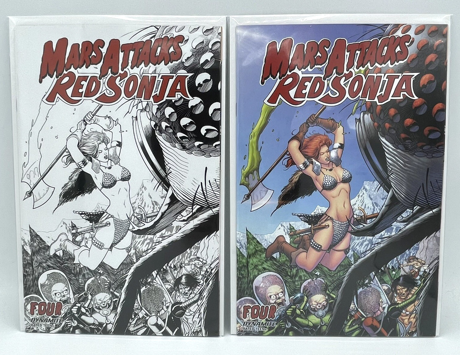 Mars Attacks Red Sonja #4 Barry Kitson Cover B & C RI 2020 Dynamite Comics NM