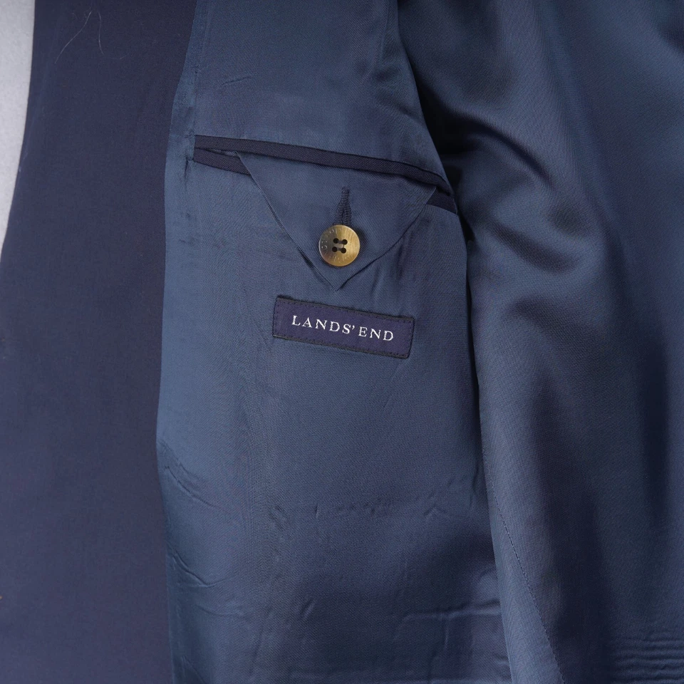 Lands’ End Wool Sport Coat 43R Navy 2-Button Blazer - Image 3 of 4
