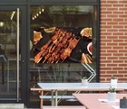3D Grill Kebab Shop BBQ R344 Window Stickers Vinyl Wallpaper Wall Murals Panda