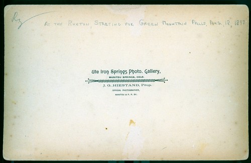 RUXTON HOTEL MANITOU SPRINGS GREEN MOUNTAIN FALLS JG Hiestand cabinet card 1893 - Picture 2 of 3