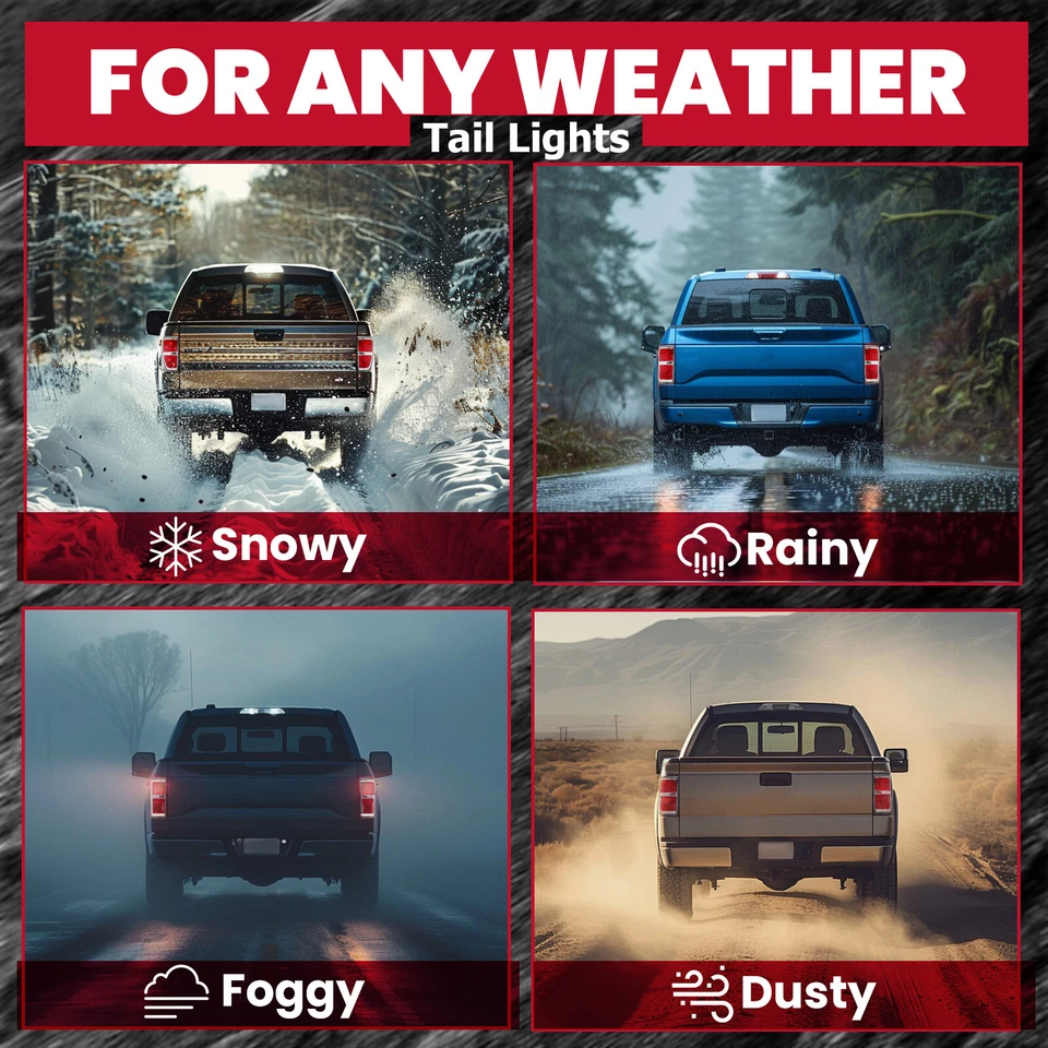 Rear Tail Lights Brake Lamps Set For Ford F150 F-150 Pickup 2009-2014 Left+Right - Image 4 of 4