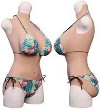 IMI Silicone Breast Forms Full Bodysuit With Fake Vagina for Crossdresser 