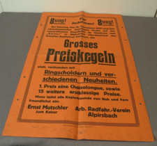 Plakat reklamowy 1927, stożki preis, "zum Kaiser", Alpirsbach, Arbeiter-Bikeverein