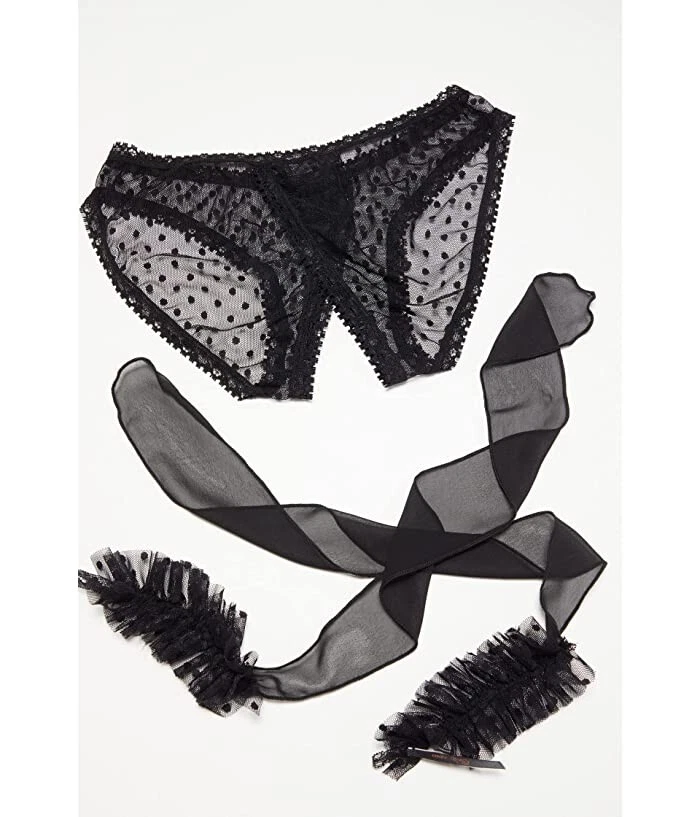 Only Hearts L48537 Black Coucou Lola Coulotte and Cuffs Set Size S - Image 3 of 4