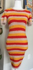Urban Outfitters Fuzzy Furry Stripe Body con Bandage Dress S