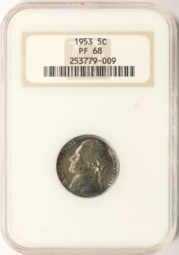 1953 Proof 5c Jefferson Nickel NGC PF68