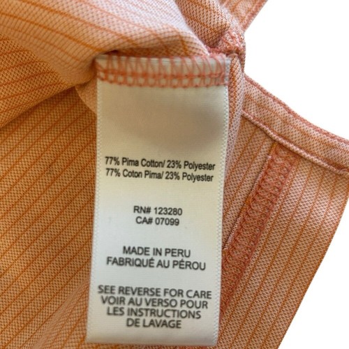 Travis Mathew hellorange gestreiftes Polo Herren Large Pima Baumwolle Polyester - Bild 9 von 11