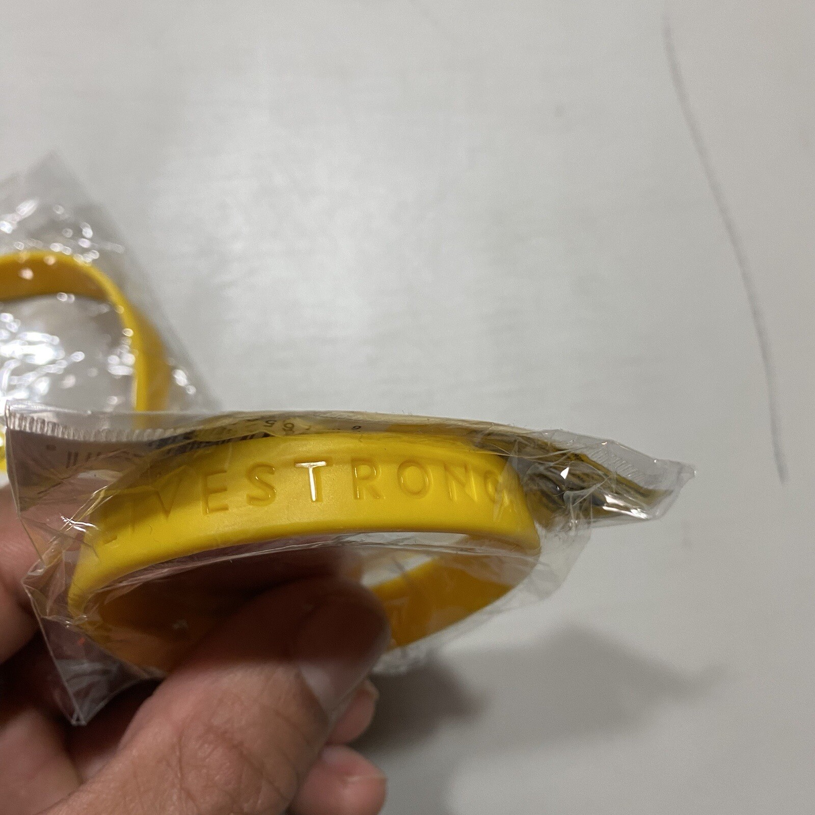 Vintage Y2K Nike &ldquo;Live Strong&rdquo; Yellow Wrist Band Lance Armstrong One Size