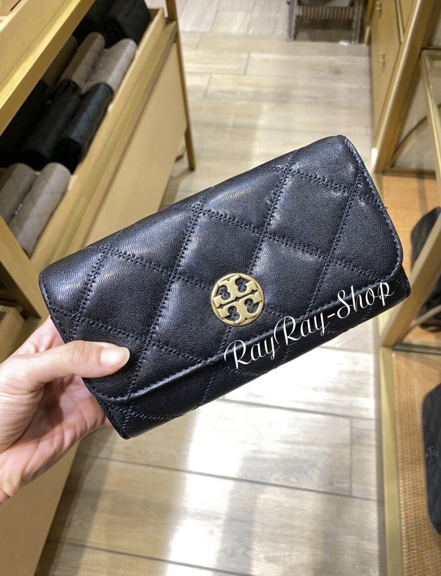 NWT TORY BURCH Willa Chain Wallet 150076 BLACK | eBay