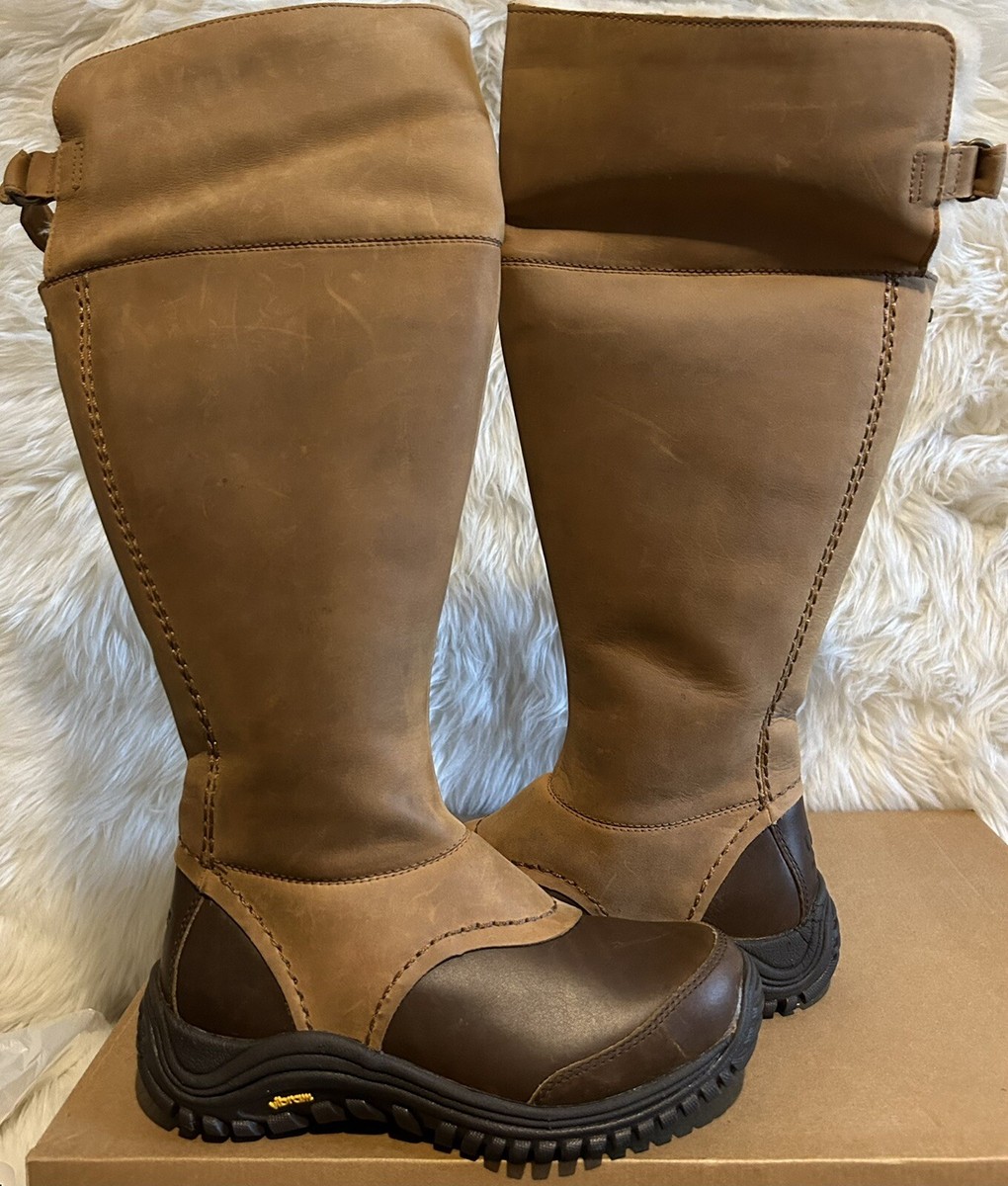 UGG Australia TALL MIKO Chestnut WATERPROOF LEATHER SHEEPSKIN