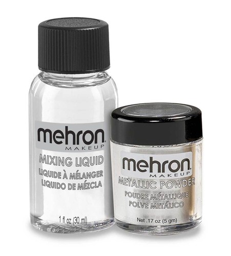 MEHRON METALLIC POWDER WITH MIXING LIQUID STAGE MAKEUP FACE BODY METALLIC PAINT  - Picture 6 of 10