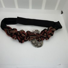 VTG Women  s Braided Rope With Metal Accent Statement Belt Hook And Loop Size Sm