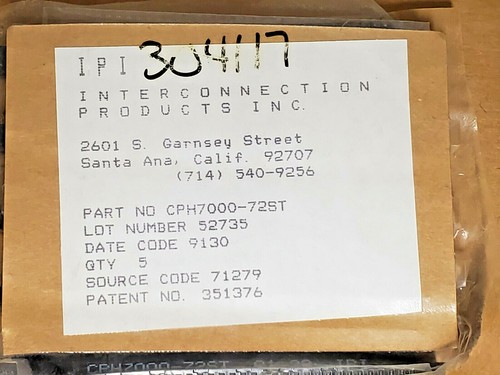 5 PCS IPI CPH7000-72ST .1 Pitch 72 Pin Edge Connectors NEW - Picture 3 of 3