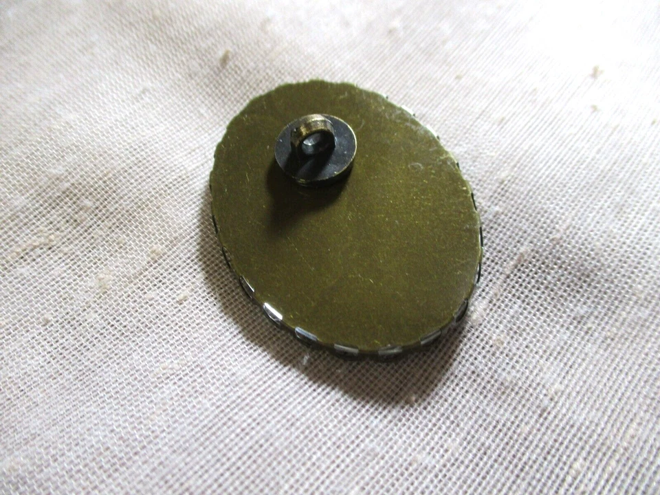 XL CRISTAL CÚPULA IMAGEN BOTÓN PACIENTEMENTE "ESPERANDO" GATO ATIGRADO OJOS VERDES 1-1/2 pulgada Foto 3 de 3