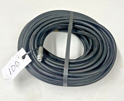 100' Sewer Hose Flexy 1/4  NPT Pressure Washer Jetter Hose Black 4350 PSI