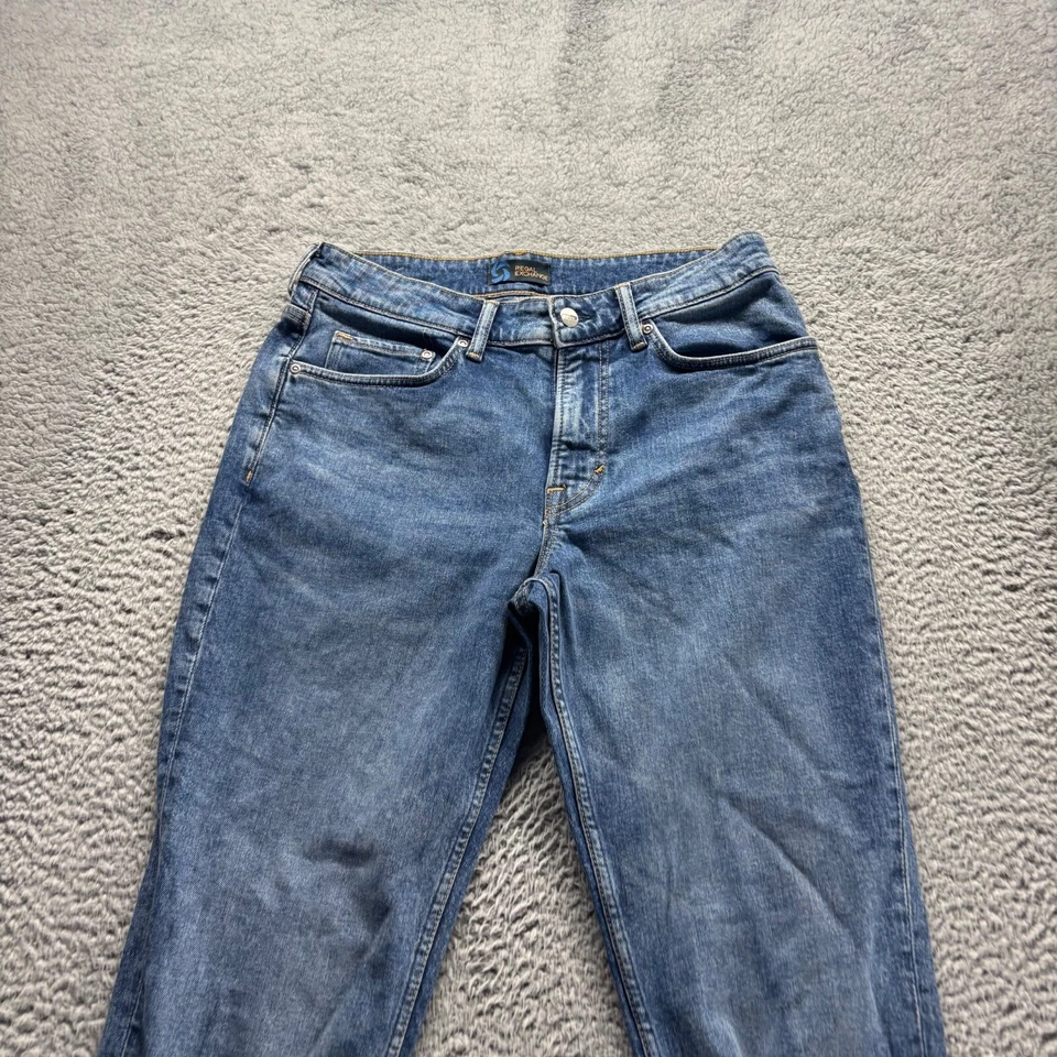 Pantalones de mezclilla Regal Exchange para hombre 33x30 azul lavado claro algodón elástico calce ajustado Foto 2 de 4