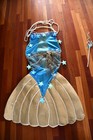 Women Siren Mermaid Costume Tail Dress Gown Crown Wig Sz L 12 14 Halloween OOAK — photo 9