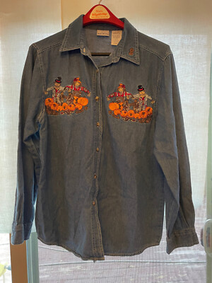 Pre-owned Woman's Halloween shirt Bobbie brooks shirt size ladies medium