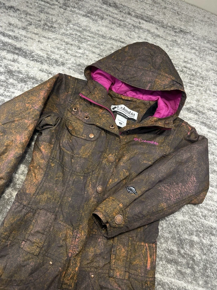 Columbia Traje de Nieve Juvenil 7/8 Camuflaje Galaxy Rust Omni Tech Con Capucha Una Pieza Esquí Foto 2 de 4