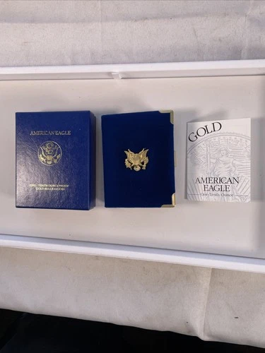 1996 American Eagle Gold Proof 1/10 oz Box & COA Paper ONLY ** READ