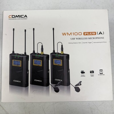 Comica WM100 Plus A Black 48-Channel Professional UHF Wireless Microphone System