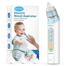 Rechargeable Baby Nasal Aspirator with 3 Tips Music Light Blue