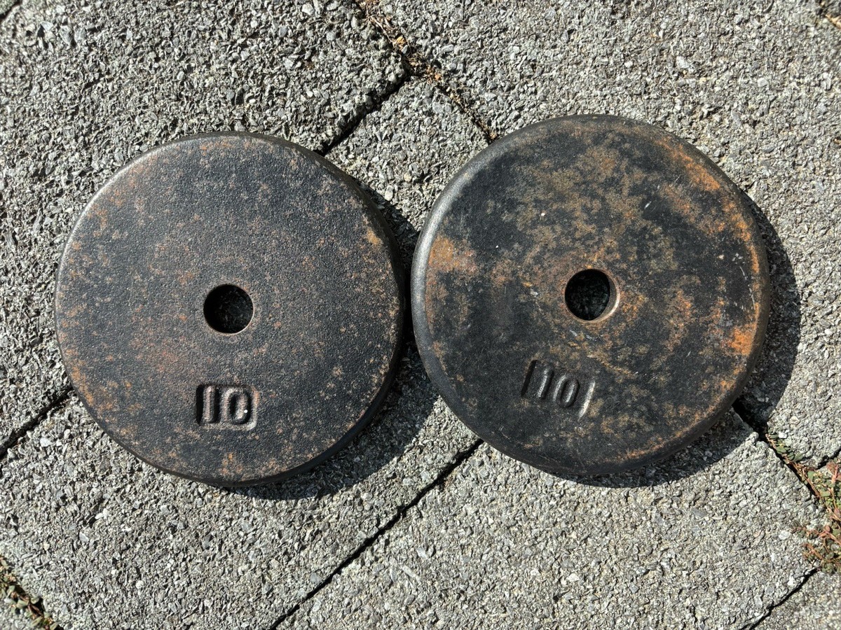 Lot De 2 Plaques D'haltères Vintage CAP - 10 Lb (1 Pouce) - Poids Total 20 Lb - Fonte