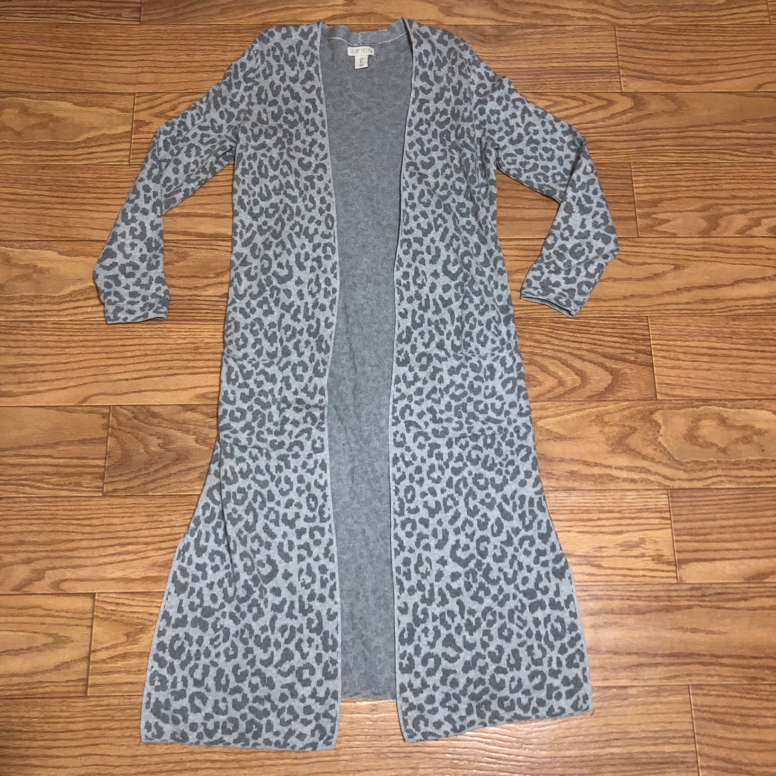 Ruby Moon gray leopard duster cardigan long soft … - image 1