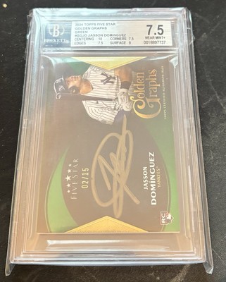 2024 Topps Five Star Golden Graphs Green /15 Jasson Dominguez Auto Yankees