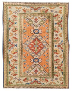 Amazing Hand Knotted Vintage Turkish Kurdi Wool Area Rug 4.5 x 3.0 Ft