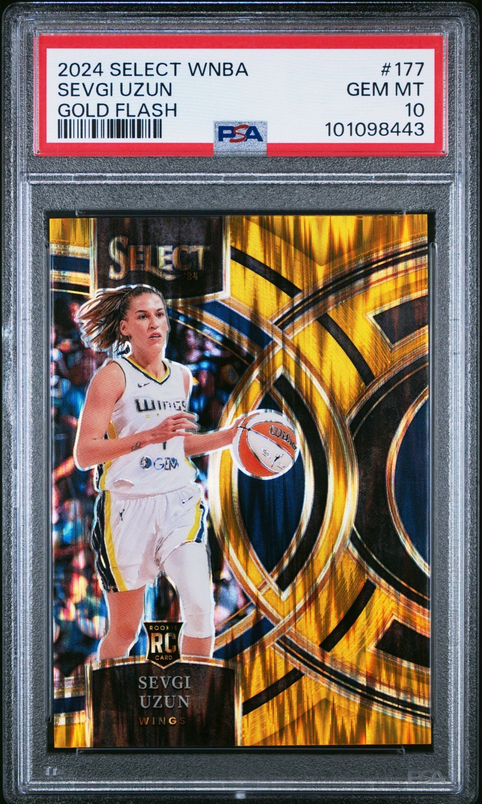 2024 Select WNBA Sevgi Uzun Premier Gold Flash Prizm /10 RC PSA 10 7A