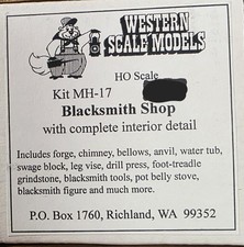 Western Scale Models MH-17 HO Blacksmith Shop...