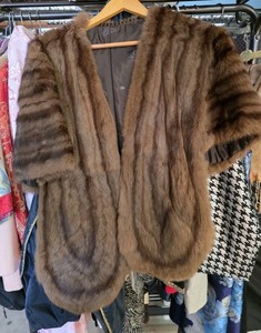 Vintage Genuine Mink Fur Stole Shrug Cape Wrap Shawl Bride Wedding Mob Wife OS