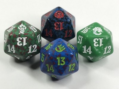 4 mtg Spindown Dice - Temur Dice, Gruul, Izzet, Simic - Magic life counter Dice