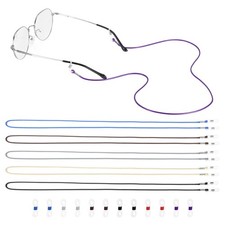 6 Pcs 26.8 Inch Eyeglass Lanyard Strap, Beige/Gray/Brown/Black/Dark Purple/Blue