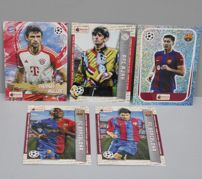 5x TOPPS MERLIN HERITAGE Verschiedene Karten Saviola, Eto'o, Lewandowski, Edwin