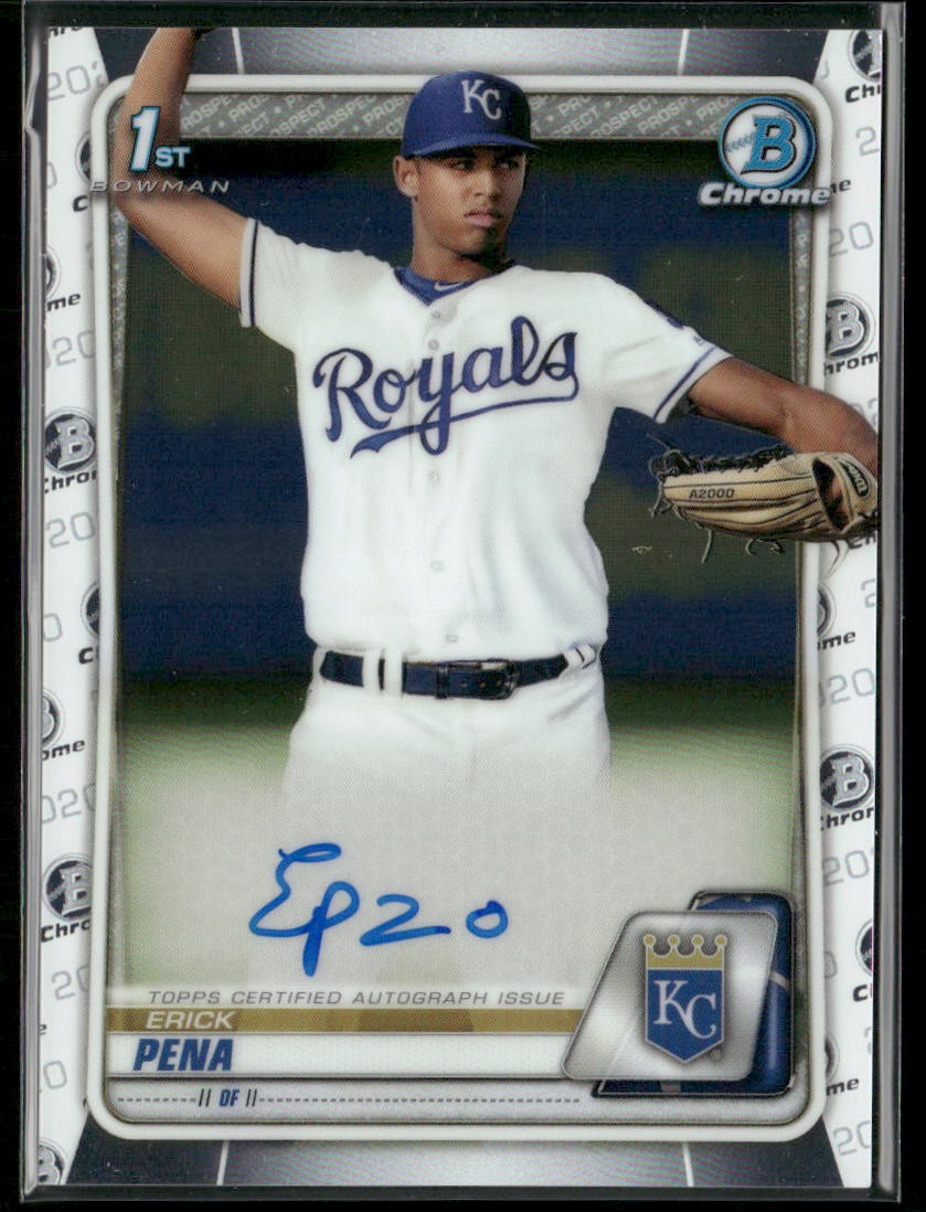 2020 Bowman Chrome #CPA-EPE Erick Pena Prospect Autographs