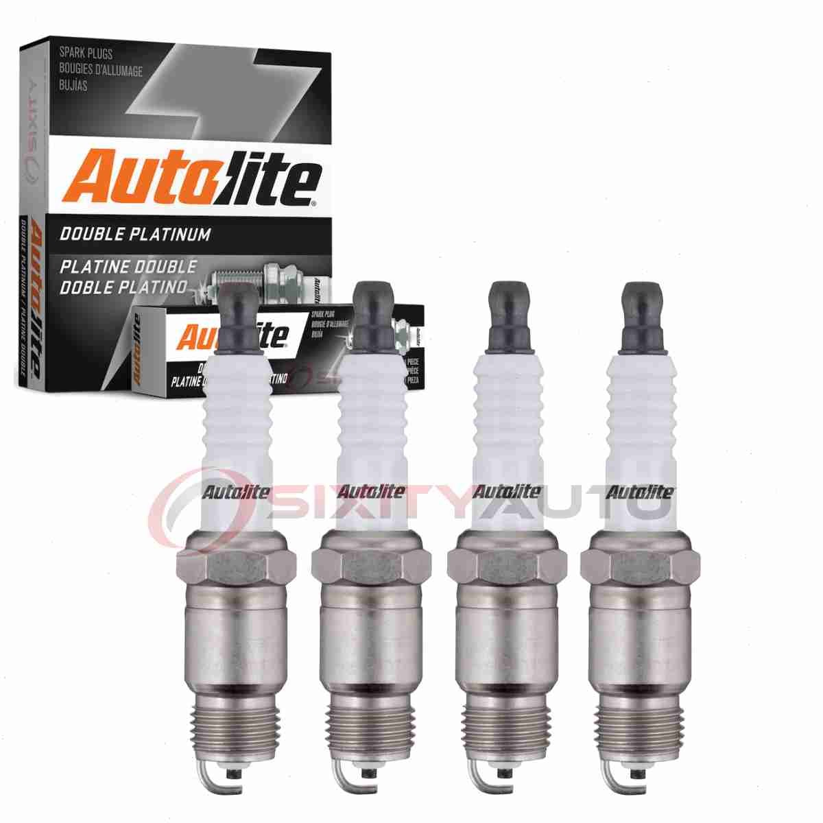 4 pc Autolite Double Platinum Spark Plugs for 1976-1977 Chevrolet Monza 2.3L sc