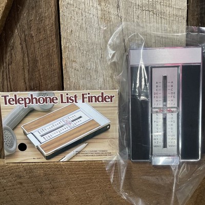 Vtg Desk Top #329B Telephone List Finder Black Phone Number File Index W/Cards