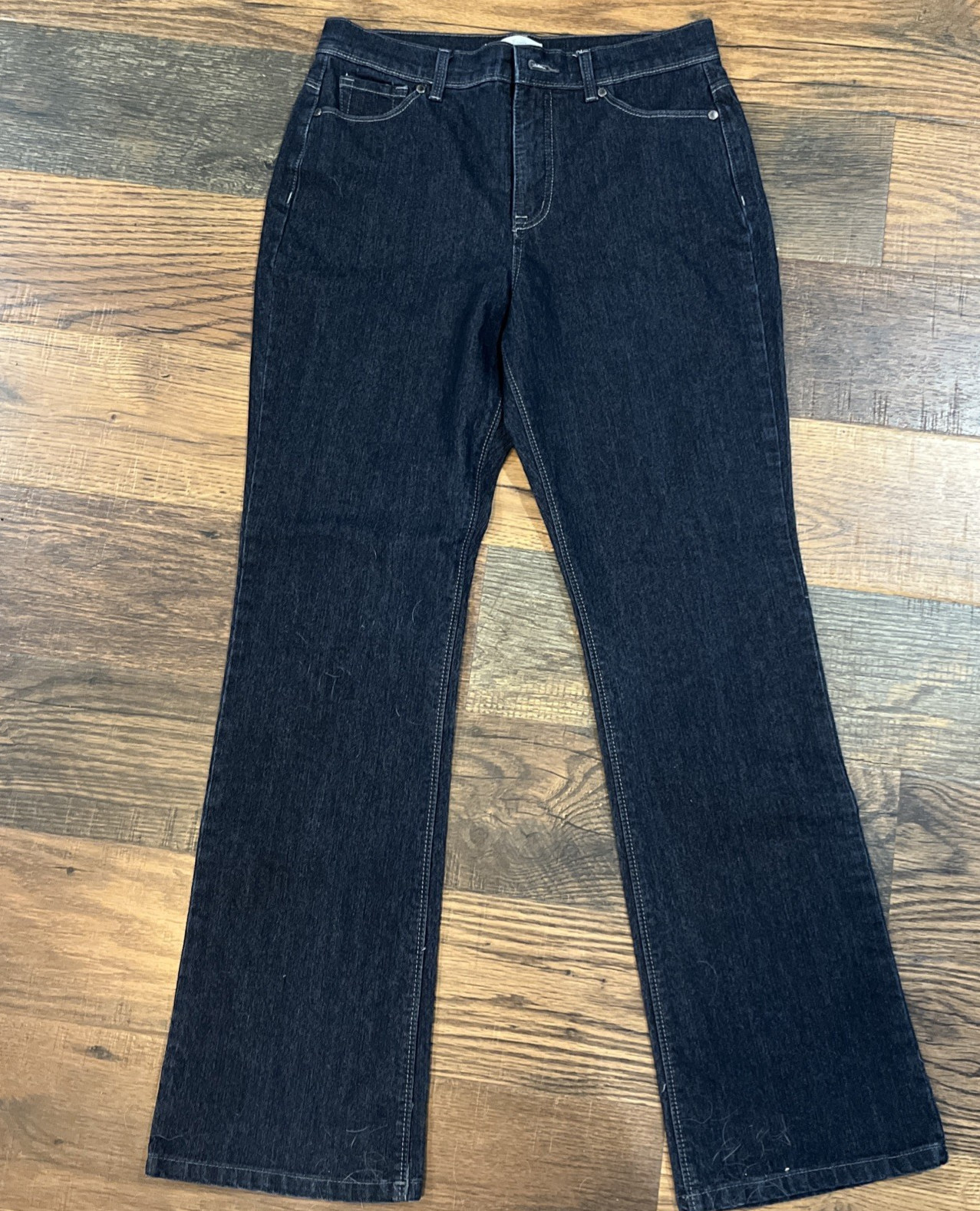 Jaclyn Smith womens bootcut jeans size 10 stretch mid rise solid dark wash